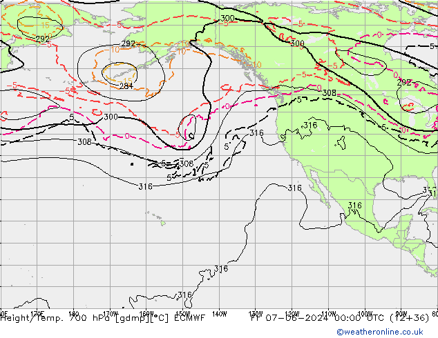 Height/Temp. 700 hPa ECMWF Fr 07.06.2024 00 UTC