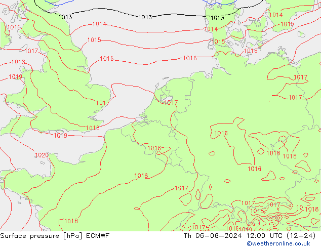 приземное давление ECMWF чт 06.06.2024 12 UTC