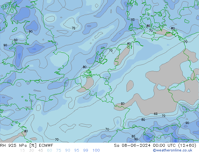 RH 925 hPa ECMWF Sa 08.06.2024 00 UTC