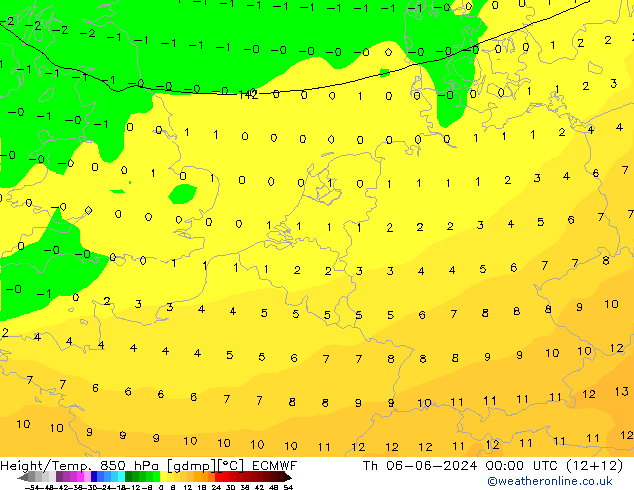 Z500/Rain (+SLP)/Z850 ECMWF  06.06.2024 00 UTC