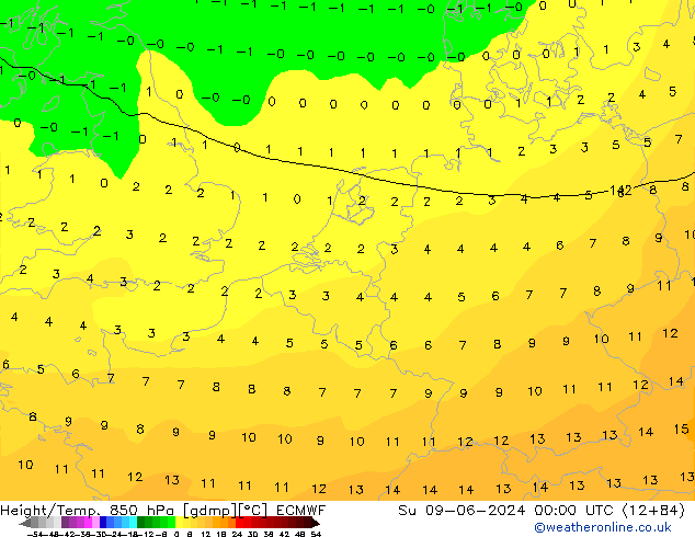 Z500/Rain (+SLP)/Z850 ECMWF dim 09.06.2024 00 UTC