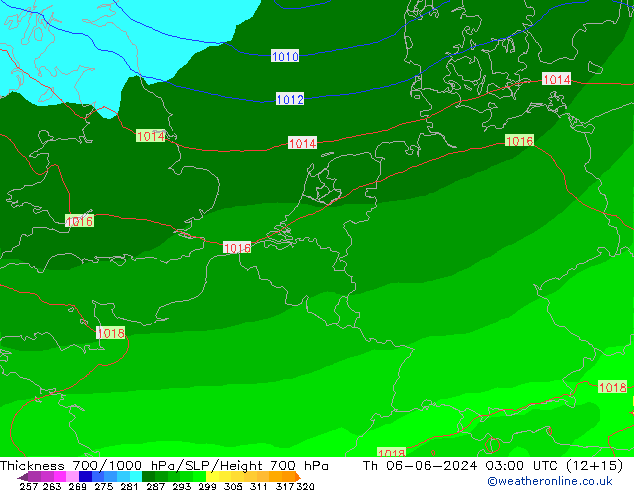 700-1000 hPa Kalınlığı ECMWF Per 06.06.2024 03 UTC