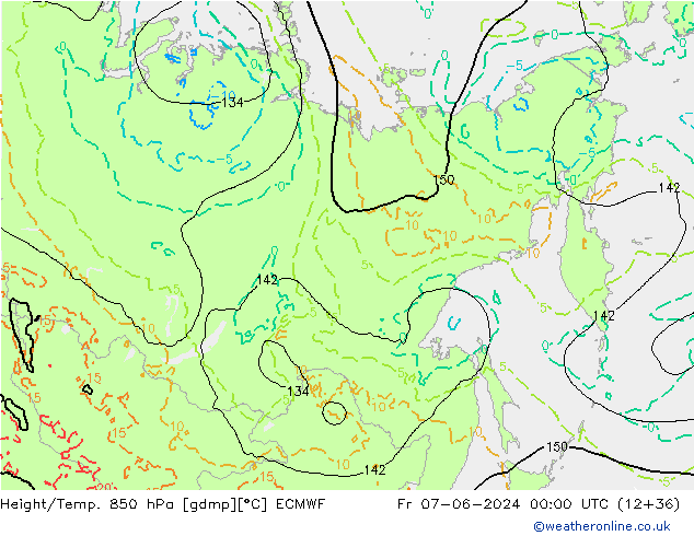 Z500/Rain (+SLP)/Z850 ECMWF Fr 07.06.2024 00 UTC