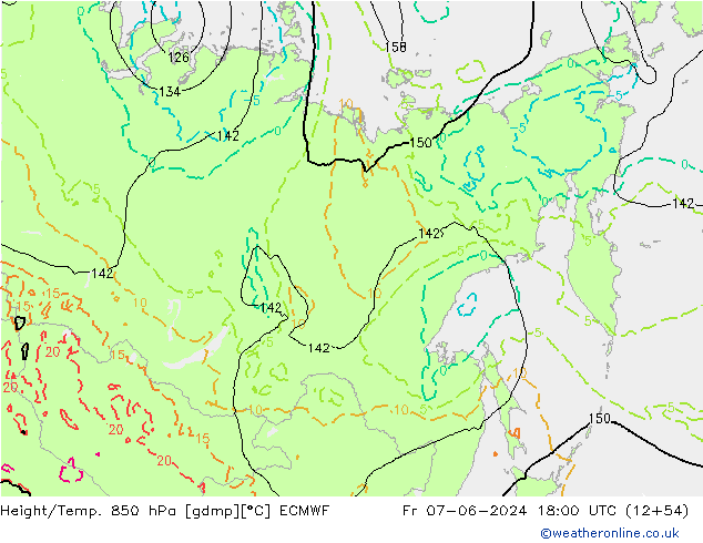 Z500/Rain (+SLP)/Z850 ECMWF Fr 07.06.2024 18 UTC