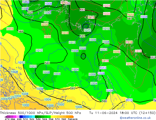 Thck 500-1000hPa ECMWF mar 11.06.2024 18 UTC