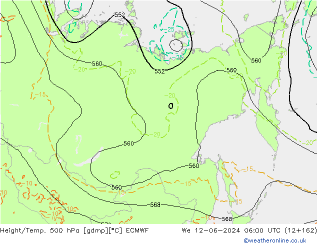 Z500/Rain (+SLP)/Z850 ECMWF ��� 12.06.2024 06 UTC