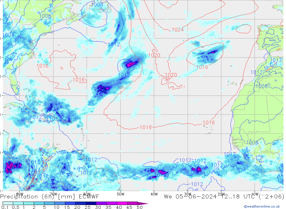 Z500/Rain (+SLP)/Z850 ECMWF We 05.06.2024 18 UTC