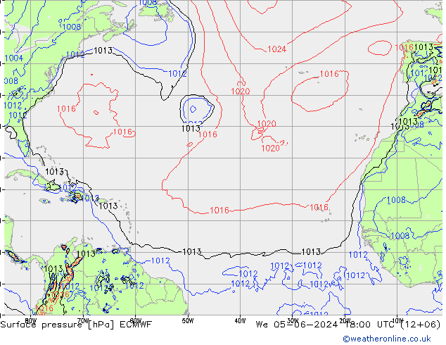 приземное давление ECMWF ср 05.06.2024 18 UTC