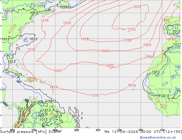 ciśnienie ECMWF śro. 12.06.2024 00 UTC