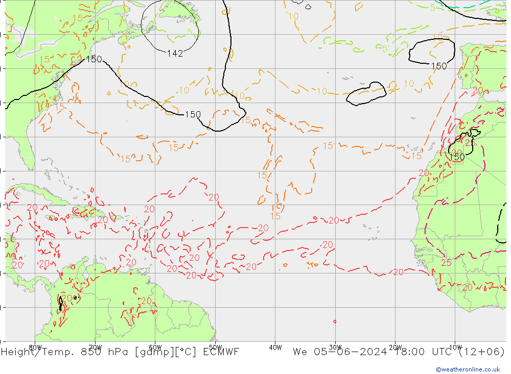 Z500/Rain (+SLP)/Z850 ECMWF We 05.06.2024 18 UTC