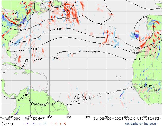 T-Adv. 500 hPa ECMWF Sa 08.06.2024 03 UTC