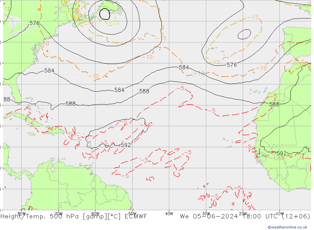 Z500/Rain (+SLP)/Z850 ECMWF We 05.06.2024 18 UTC