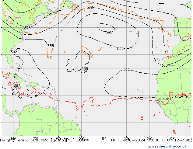 Z500/Regen(+SLP)/Z850 ECMWF do 13.06.2024 18 UTC