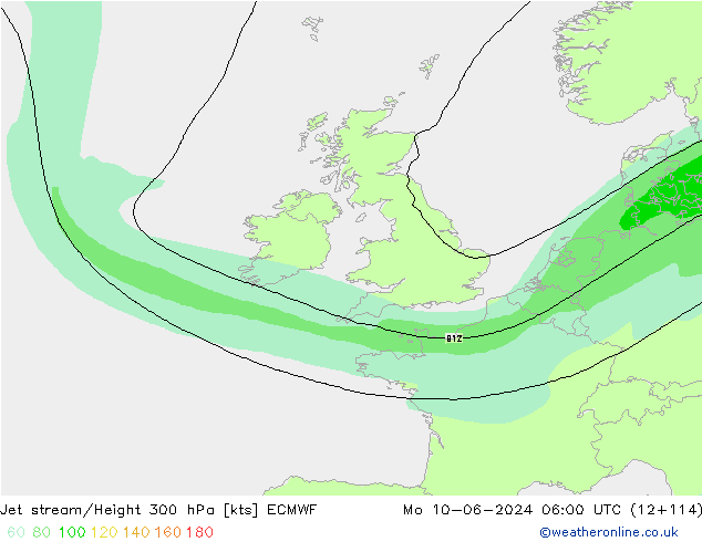 Corrente a getto ECMWF lun 10.06.2024 06 UTC