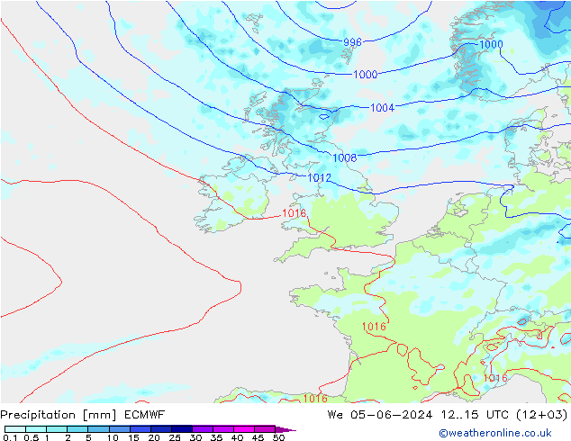 Niederschlag ECMWF Mi 05.06.2024 15 UTC