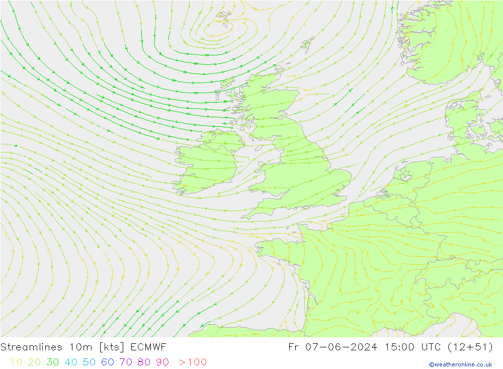 Streamlines 10m ECMWF Fr 07.06.2024 15 UTC