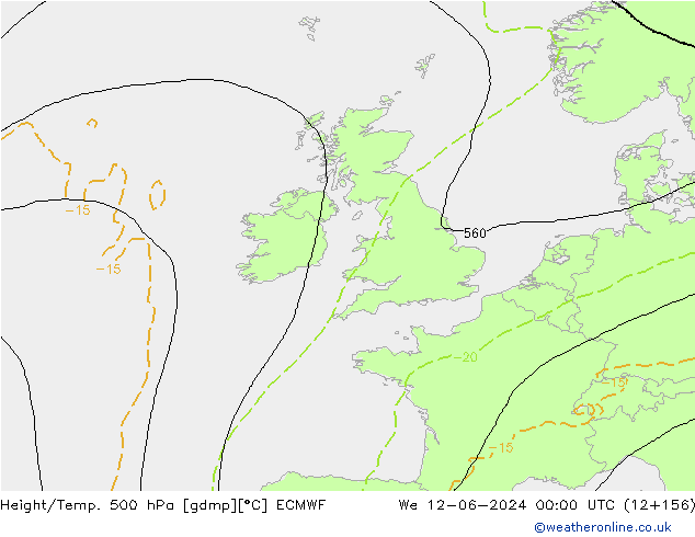 Z500/Rain (+SLP)/Z850 ECMWF St 12.06.2024 00 UTC