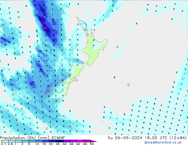 Z500/Rain (+SLP)/Z850 ECMWF dim 09.06.2024 00 UTC