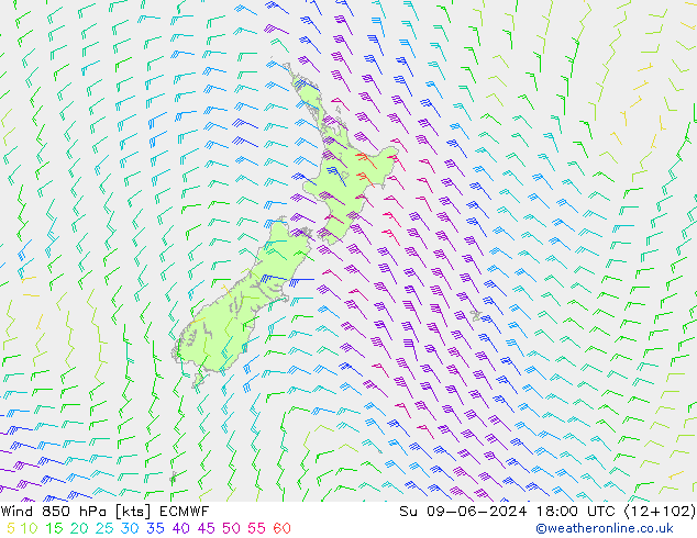 Wind 850 hPa ECMWF Su 09.06.2024 18 UTC