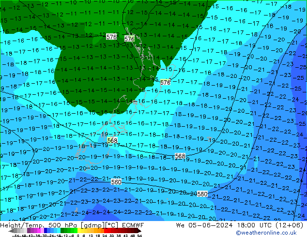 Z500/Rain (+SLP)/Z850 ECMWF We 05.06.2024 18 UTC