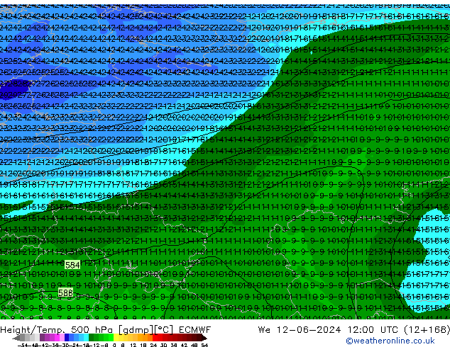 Z500/Regen(+SLP)/Z850 ECMWF wo 12.06.2024 12 UTC