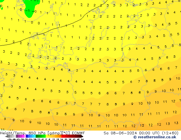 Z500/Rain (+SLP)/Z850 ECMWF Sáb 08.06.2024 00 UTC