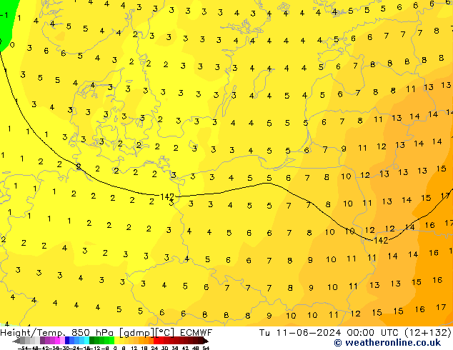 Z500/Rain (+SLP)/Z850 ECMWF mar 11.06.2024 00 UTC