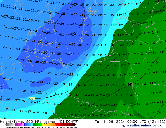 Z500/Rain (+SLP)/Z850 ECMWF mar 11.06.2024 00 UTC