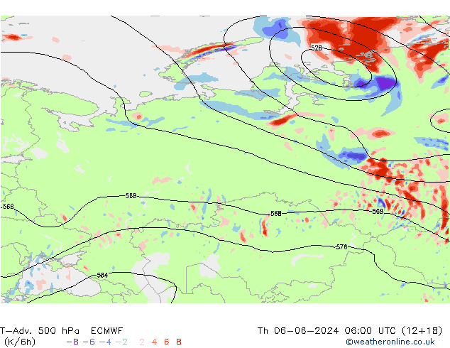 T-Adv. 500 hPa ECMWF do 06.06.2024 06 UTC