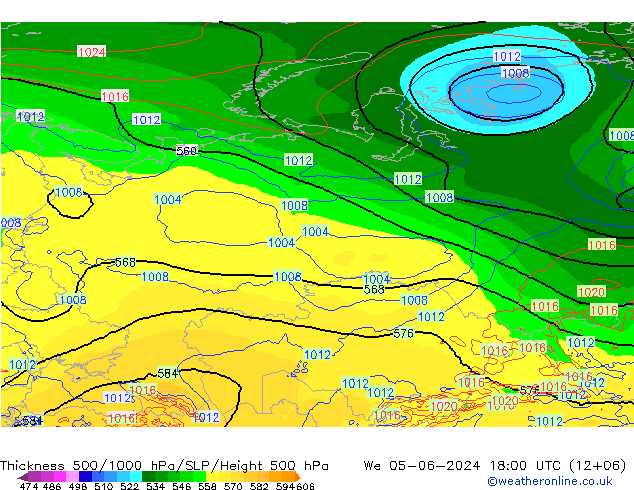 Thck 500-1000hPa ECMWF St 05.06.2024 18 UTC