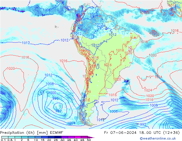 Z500/Regen(+SLP)/Z850 ECMWF vr 07.06.2024 00 UTC