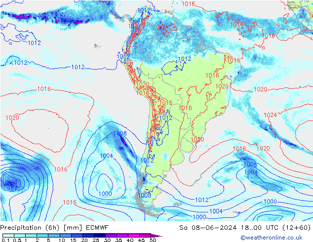 Z500/Rain (+SLP)/Z850 ECMWF Sa 08.06.2024 00 UTC