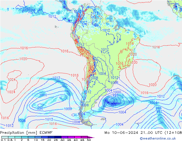 opad ECMWF pon. 10.06.2024 00 UTC