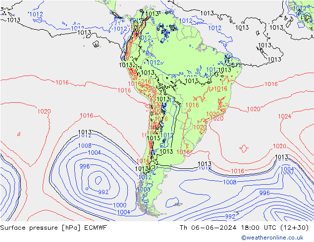 pression de l'air ECMWF jeu 06.06.2024 18 UTC