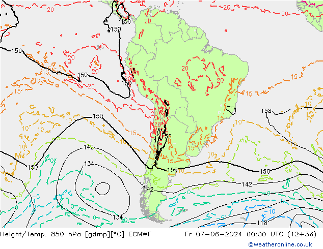 Z500/Regen(+SLP)/Z850 ECMWF vr 07.06.2024 00 UTC