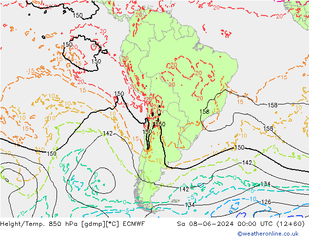 Z500/Rain (+SLP)/Z850 ECMWF Sa 08.06.2024 00 UTC