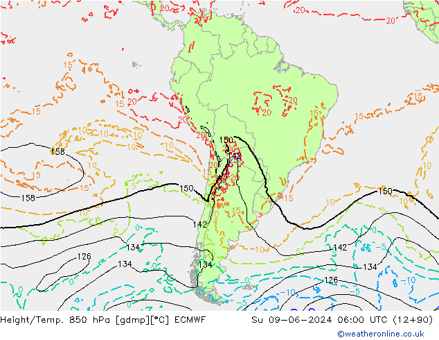 Z500/Rain (+SLP)/Z850 ECMWF Su 09.06.2024 06 UTC