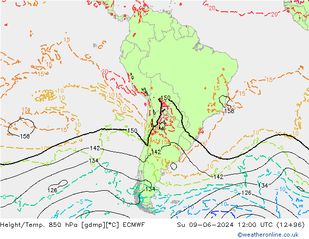 Z500/Rain (+SLP)/Z850 ECMWF Su 09.06.2024 12 UTC