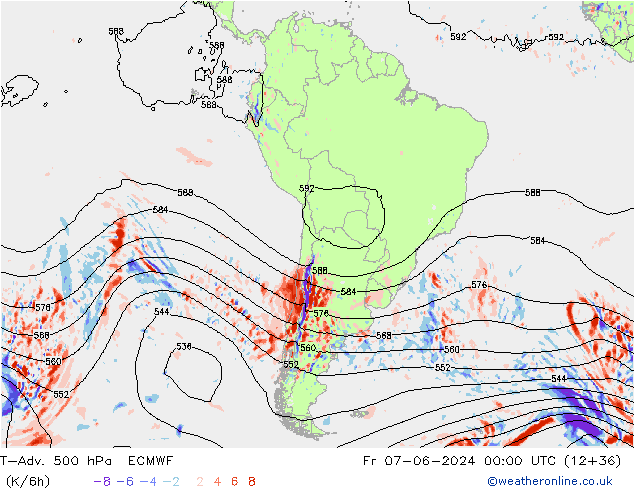 T-Adv. 500 hPa ECMWF ven 07.06.2024 00 UTC