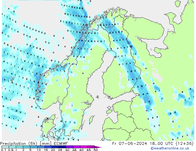 Z500/Rain (+SLP)/Z850 ECMWF Fr 07.06.2024 00 UTC