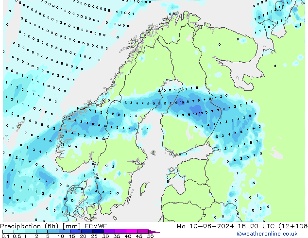 Z500/Rain (+SLP)/Z850 ECMWF lun 10.06.2024 00 UTC