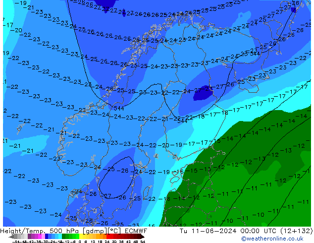 Z500/Rain (+SLP)/Z850 ECMWF mar 11.06.2024 00 UTC