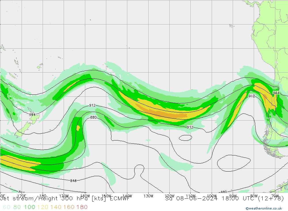 Jet stream ECMWF Sáb 08.06.2024 18 UTC