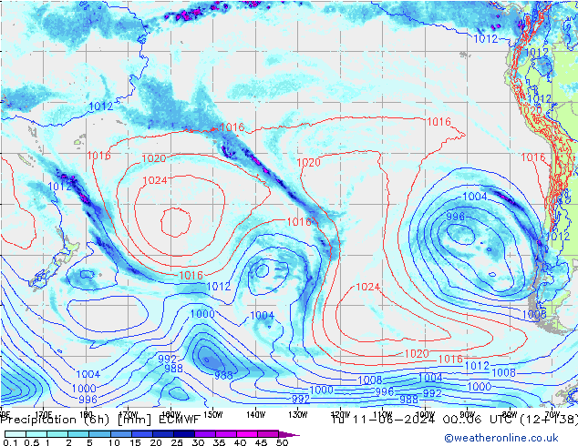 Z500/Regen(+SLP)/Z850 ECMWF di 11.06.2024 06 UTC