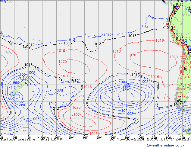 Atmosférický tlak ECMWF So 15.06.2024 00 UTC