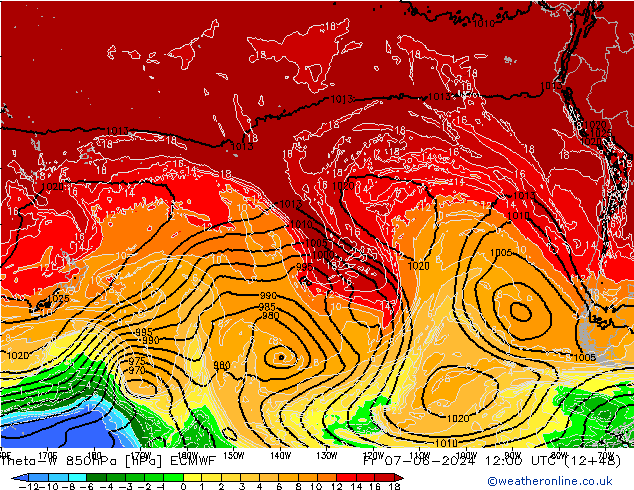 Theta-W 850hPa ECMWF ven 07.06.2024 12 UTC