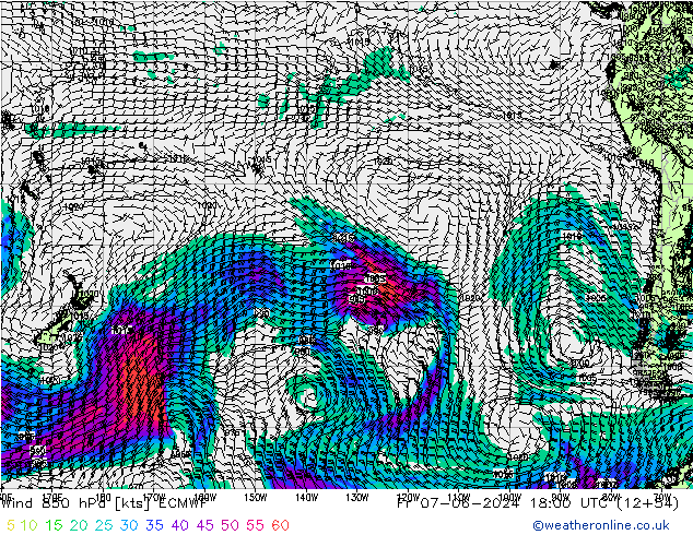 Vent 850 hPa ECMWF ven 07.06.2024 18 UTC