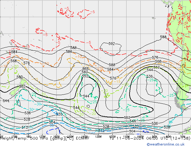 Z500/Regen(+SLP)/Z850 ECMWF di 11.06.2024 06 UTC