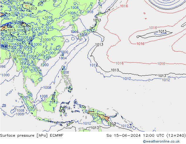 Luchtdruk (Grond) ECMWF za 15.06.2024 12 UTC