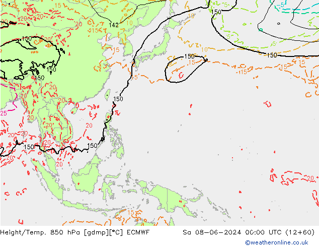 Z500/Rain (+SLP)/Z850 ECMWF  08.06.2024 00 UTC